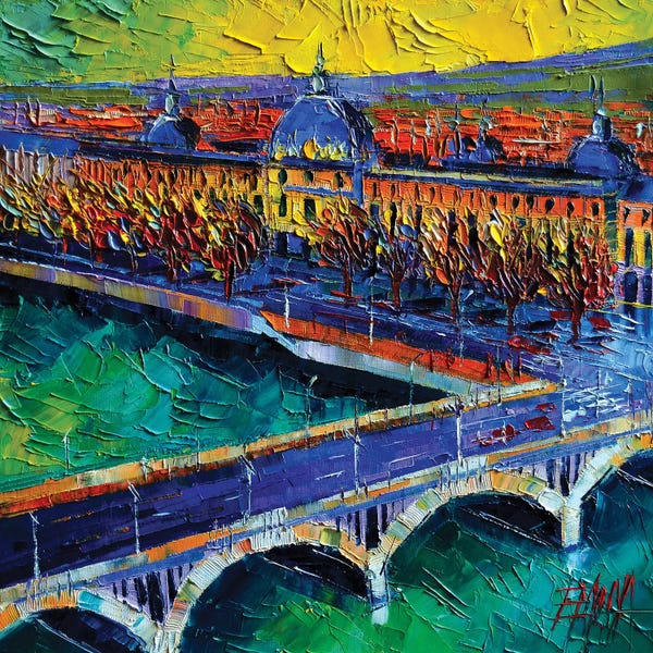Intense Impressionism: Pont Wilson And Hôtel-Dieu de Lyon by Mona Edulesco