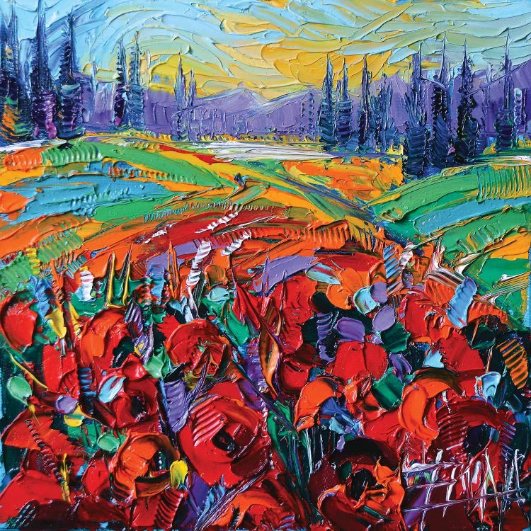 Poppy Field Impression by Mona Edulesco wall art