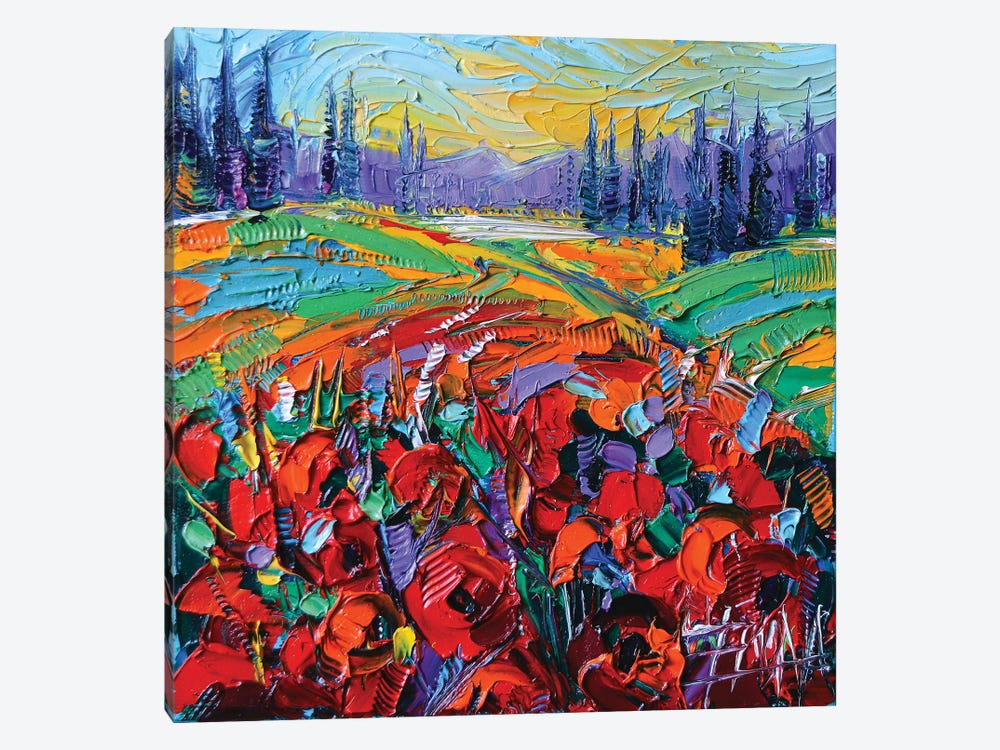 Poppy Field Impression by Mona Edulesco 1-piece Canvas Wall Art