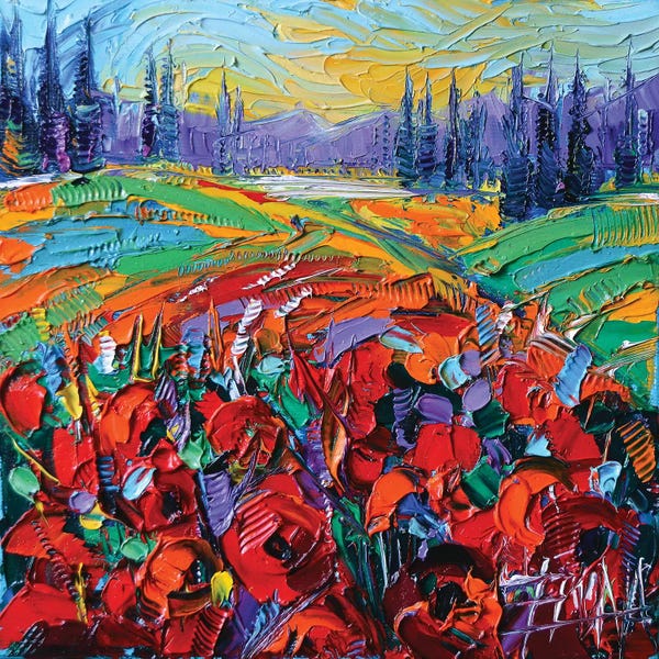 Landscapes In Bloom: Poppy Field Impression by Mona Edulesco