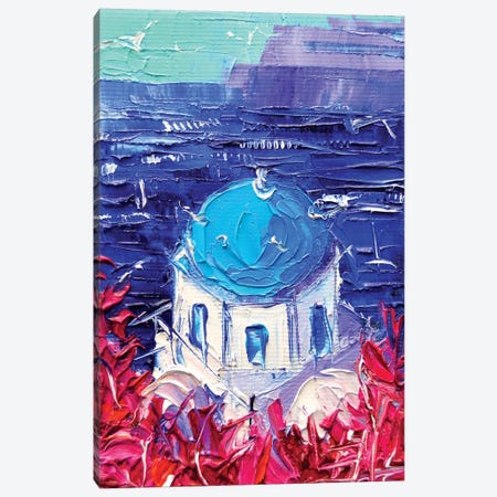 Santorini Church Cupola Canvas Print #MGE65} by Mona Edulesco Art Print
