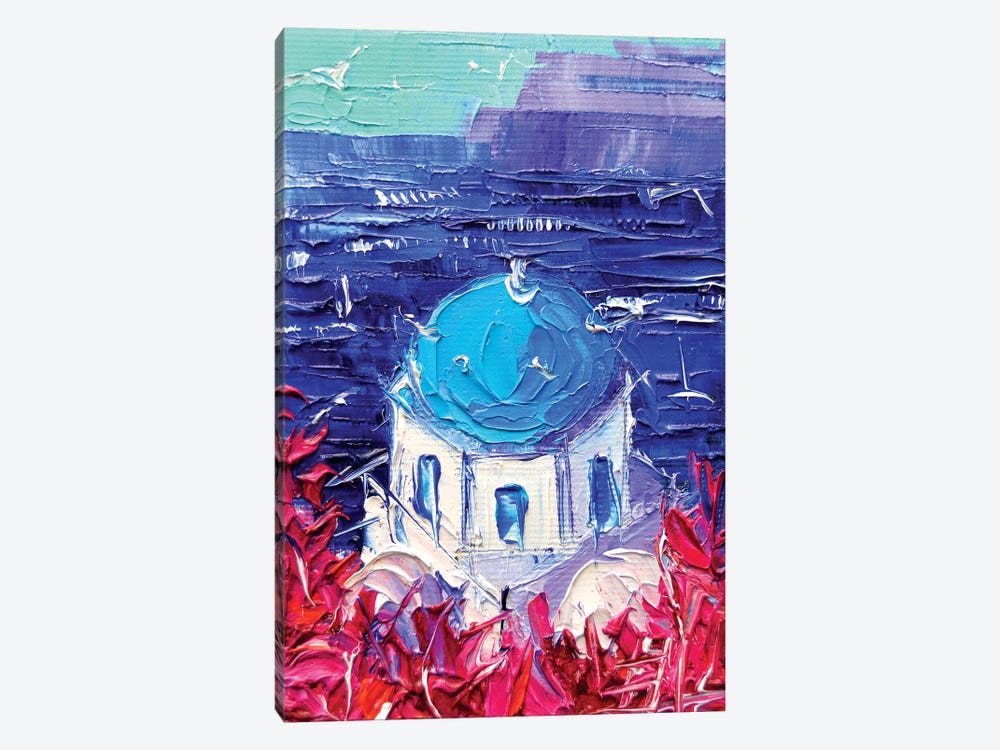 Santorini Church Cupola by Mona Edulesco 1-piece Canvas Art