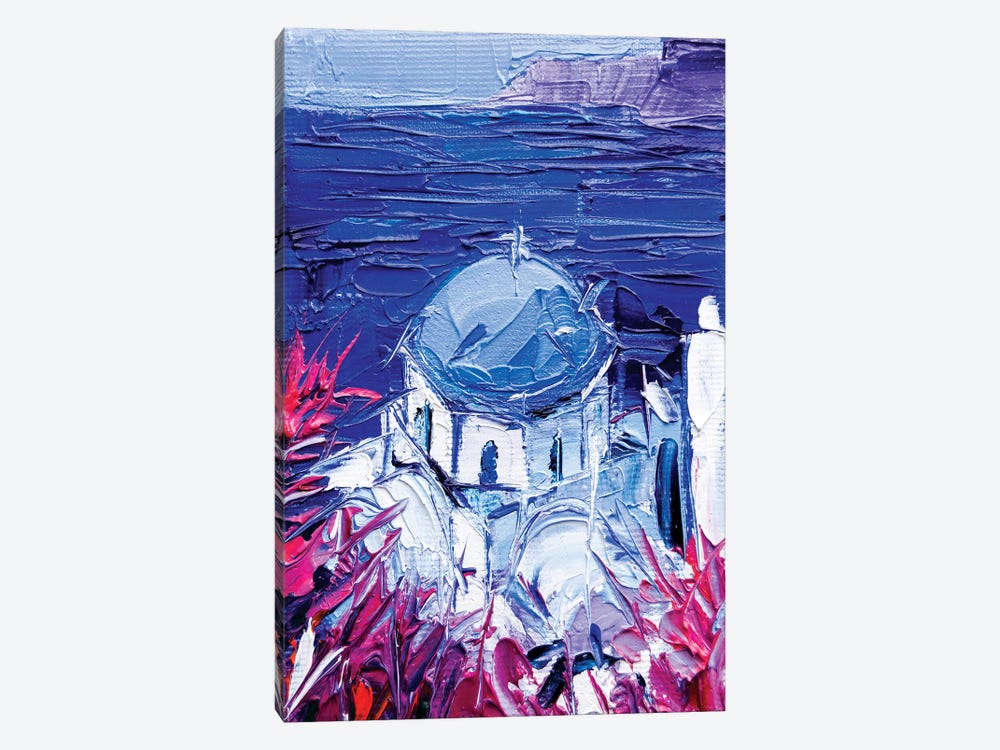 Santorini Church View by Mona Edulesco 1-piece Canvas Art Print