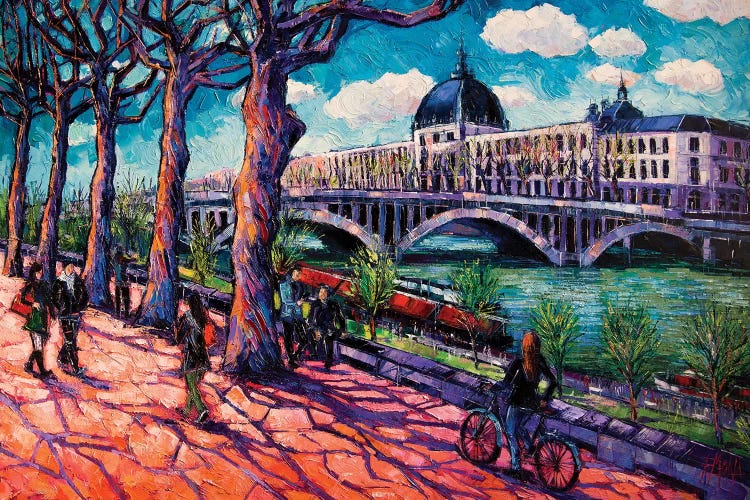 Spring On The Banks Of The Rhône, Lyon France by Mona Edulesco wall art