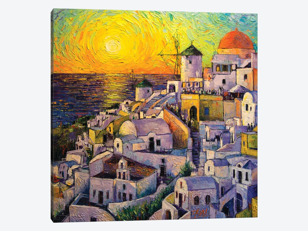 Sunset In Santorini by Mona Edulesco 1-piece Canvas Artwork