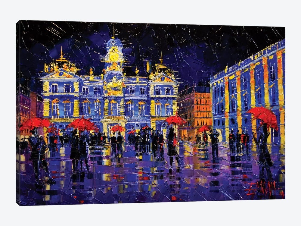 The Festival Of Lights In Lyon France by Mona Edulesco 1-piece Canvas Art