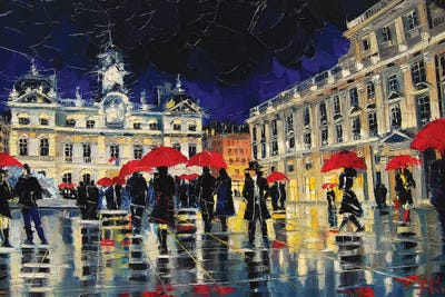 The Rendezvous Of Terreaux Square In Lyon by Mona Edulesco framed wall art