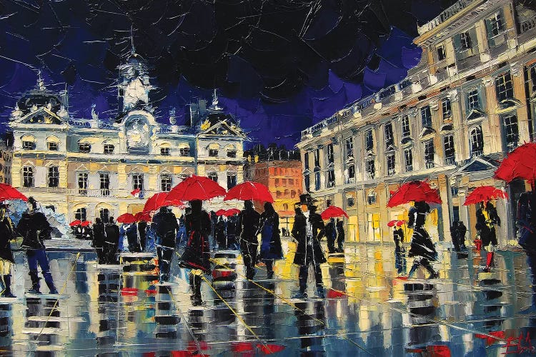 The Rendezvous Of Terreaux Square In Lyon by Mona Edulesco wall art