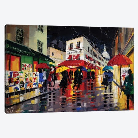 The Umbrellas Of Montmartre Canvas Print #MGE88} by Mona Edulesco Canvas Art