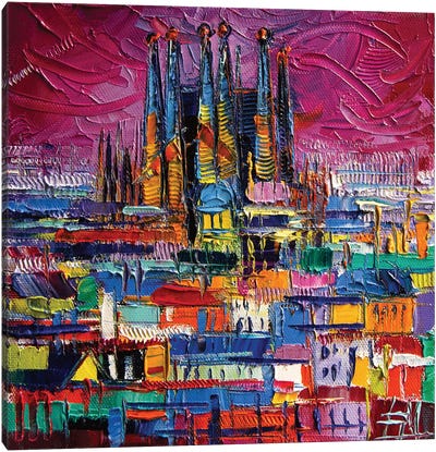 Barcelona Colors Canvas Art Print - Mona Edulesco