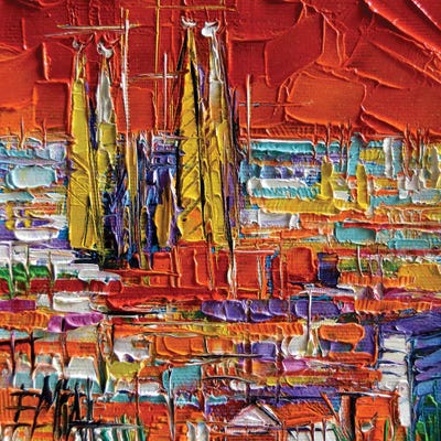 Barcelona View From Park Güell by Mona Edulesco framed wall art