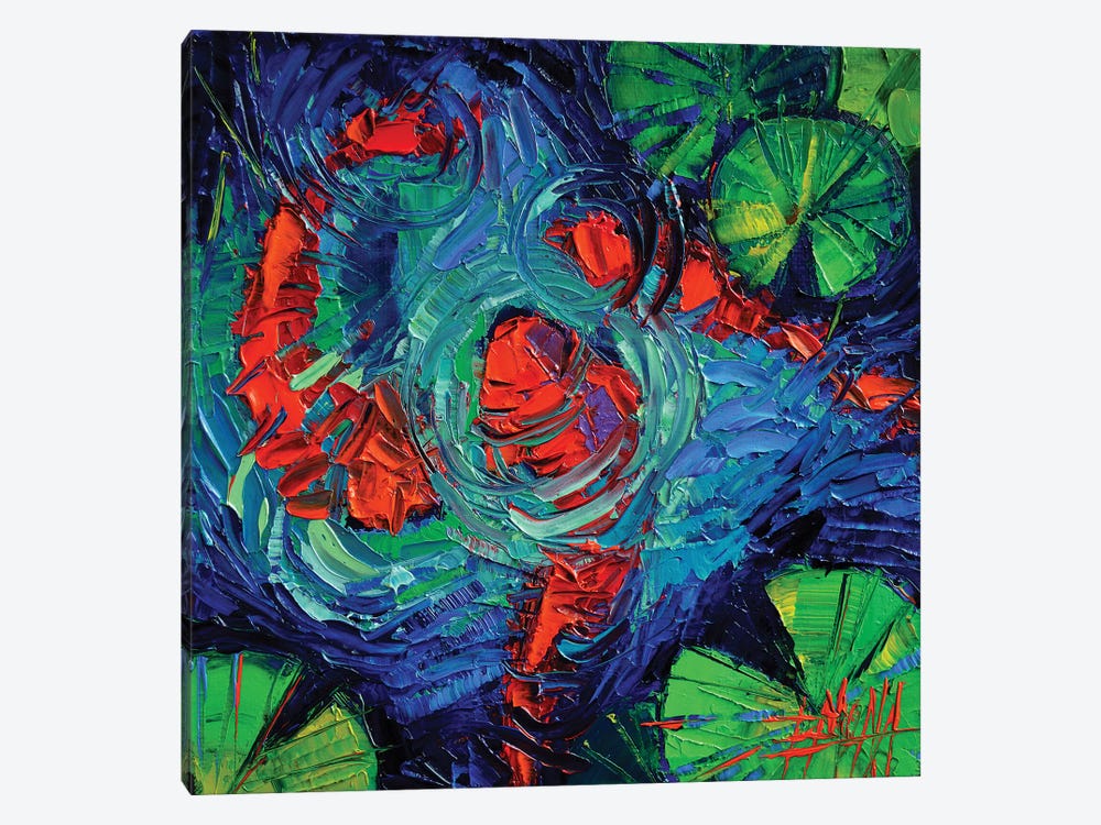 Turquoise Swirls by Mona Edulesco 1-piece Canvas Art Print