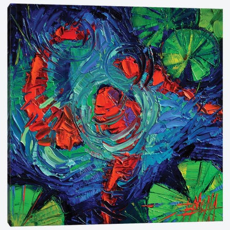 Turquoise Swirls Canvas Print #MGE91} by Mona Edulesco Art Print