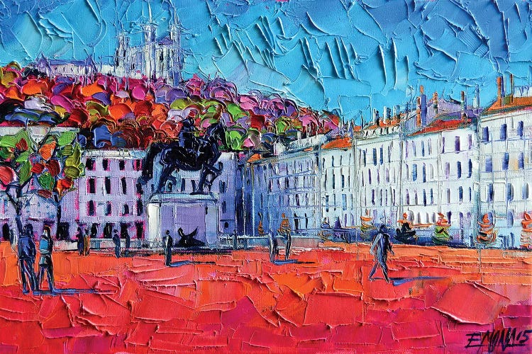 Urban Impression - Bellecour Square, Lyon by Mona Edulesco wall art
