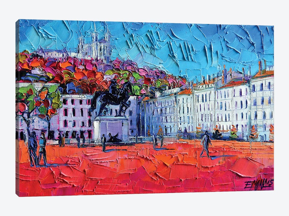 Urban Impression - Bellecour Square, Lyon by Mona Edulesco 1-piece Canvas Art
