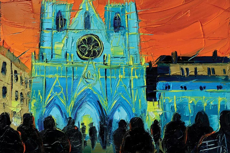 Urban Story - The Festival Of Lights In Lyon by Mona Edulesco wall art