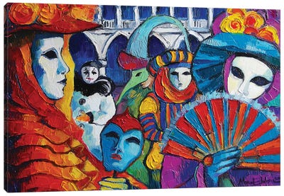 Venice Carnival Canvas Art Print - Mona Edulesco