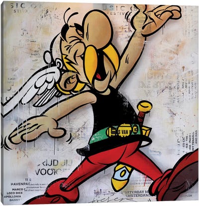 Asterix And Obelix Canvas Art Print - Michiel Folkers