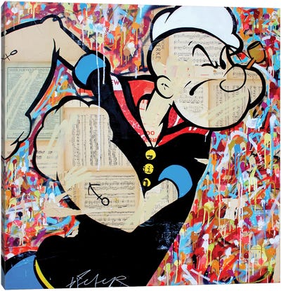Popeye The Sailorman Canvas Art Print - Michiel Folkers