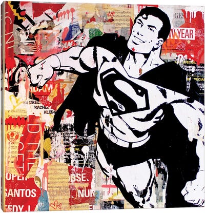 Flying For Justice Canvas Art Print - Superman