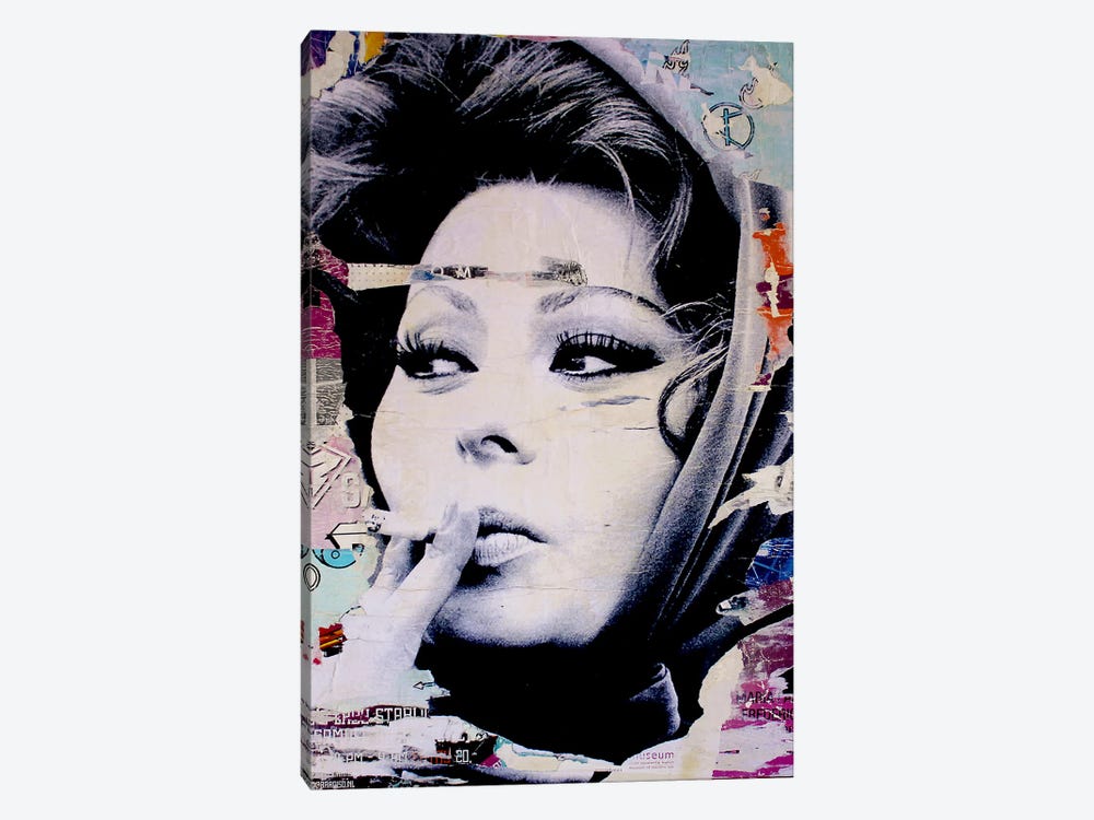 Sophia Loren Is Smoking Hot by Michiel Folkers 1-piece Canvas Art Print