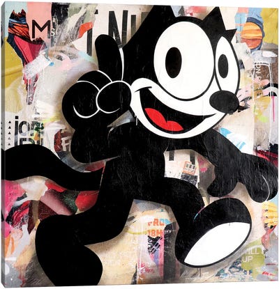 Felix II Canvas Art Print - Black Cat Art