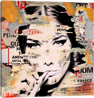 Carla Bruni Is Smoking Hot II Canvas Art Print - Model & Fashion Icon Art