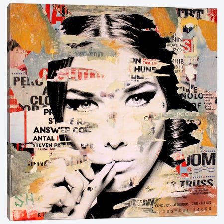Carla Bruni Is Smoking Hot II Canvas Print #MGF25} by Michiel Folkers Canvas Wall Art