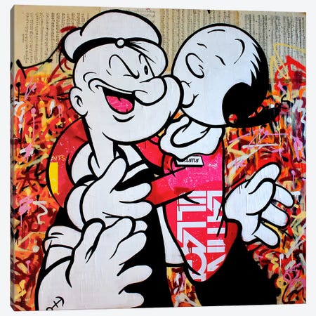 I Love Popeye Canvas Print #MGF29} by Michiel Folkers Canvas Print