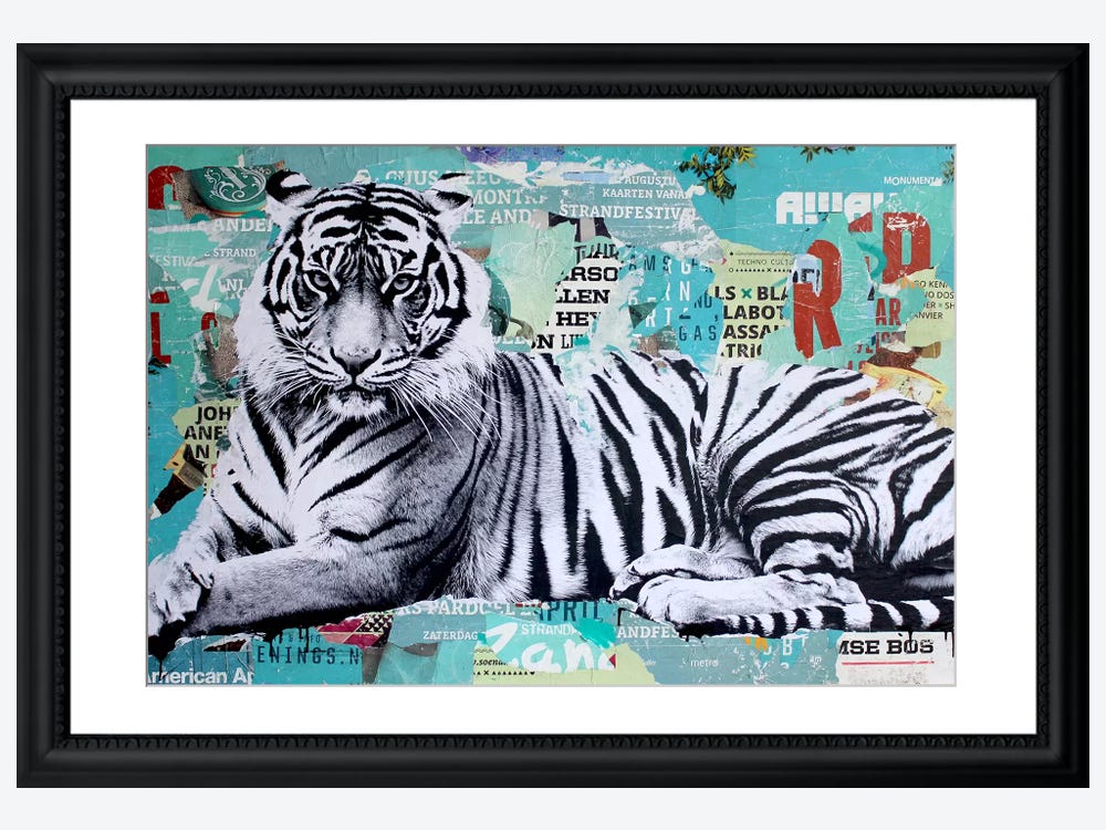 Street Art Tiger print by Michiel Folkers