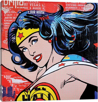 Wonder Woman I Canvas Art Print - Street Art & Graffiti