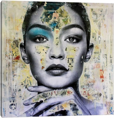 Gigi Hadid Canvas Art Print - Model & Fashion Icon Art