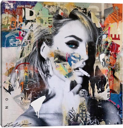 Candice Swanepoel Canvas Art Print - Smoking Art