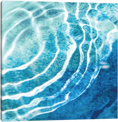 Aqua Ripple Reflection IV Canvas Art Print - Nature Close-Up Art