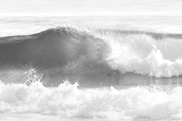 Large Art for Bathroom - Canvas Prints: Black & White Wave I by Maggie Olsen