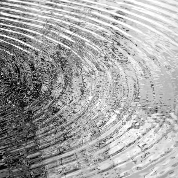 Water Close-Ups: Ripples Black & White II by Maggie Olsen