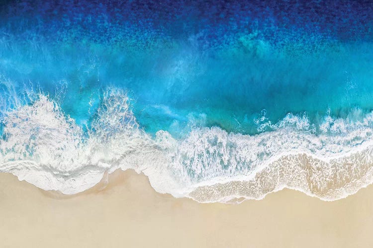 Aqua Ocean Waves From Above