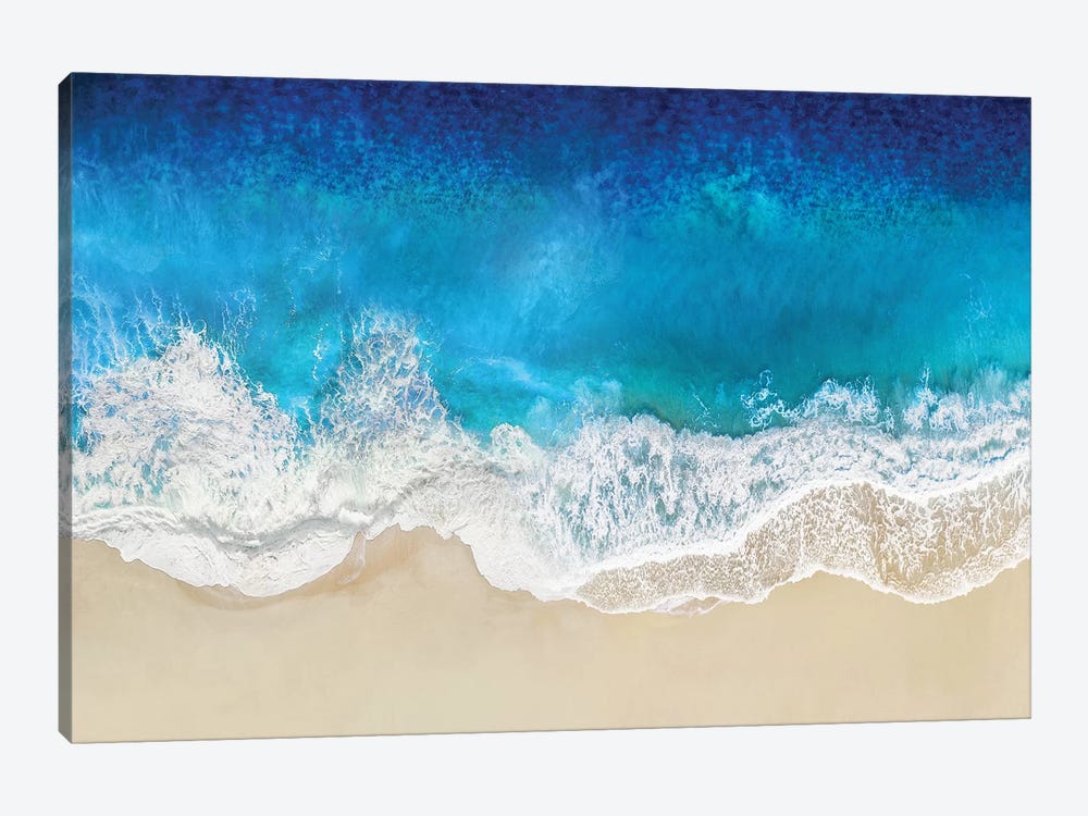 Aqua Ocean Waves From Above by Maggie Olsen 1-piece Canvas Wall Art