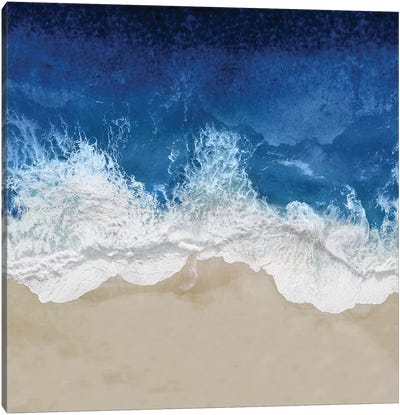 Indigo Ocean Waves IV Canvas Art Print - Aerial Beaches 