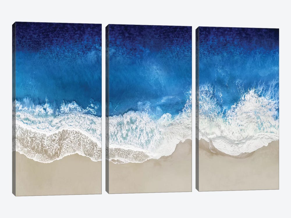 Indigo Waves From Above I by Maggie Olsen 3-piece Canvas Art