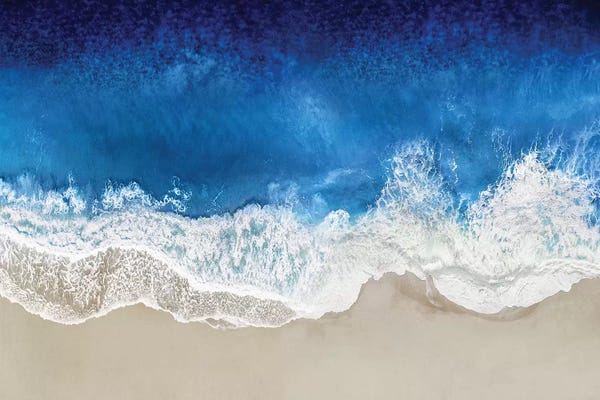 Large Coastal Art - Canvas Prints: Indigo Waves From Above I by Maggie Olsen