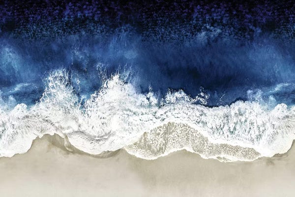 Large Photography - Canvas Prints: Indigo Waves From Above II by Maggie Olsen