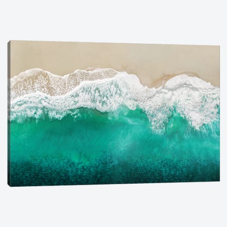 Teal Ocean Waves From Above I Canvas Print #MGG57} by Maggie Olsen Canvas Art