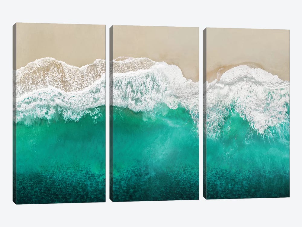 Teal Ocean Waves From Above I by Maggie Olsen 3-piece Canvas Artwork