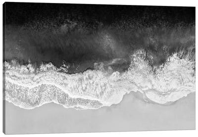 Waves In Black And White Canvas Art Print - Beach Décor