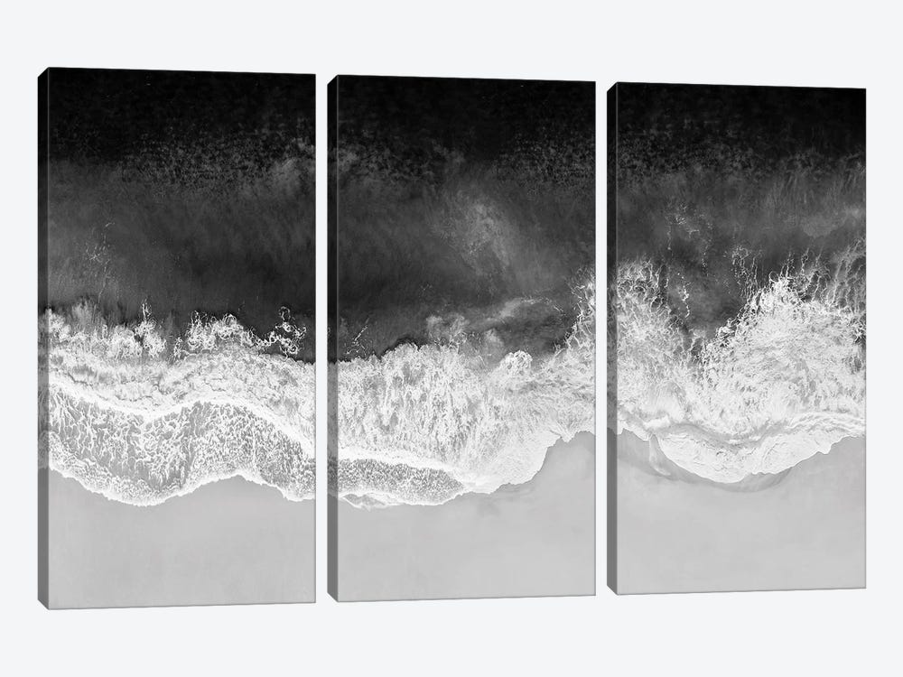Waves In Black And White by Maggie Olsen 3-piece Canvas Art