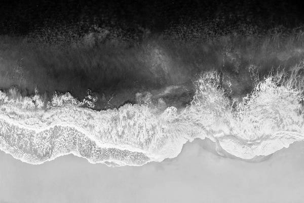 Large Coastal Art - Canvas Prints: Waves In Black And White by Maggie Olsen