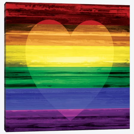 Rainbow Heart Canvas Print #MGG6} by Maggie Olsen Canvas Art Print
