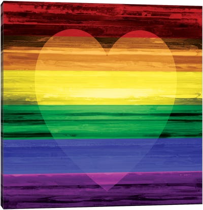Rainbow Heart Canvas Art Print - Maggie Olsen