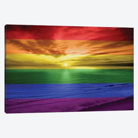 Rainbow Sunset Canvas Print #MGG7} by Maggie Olsen Canvas Art Print